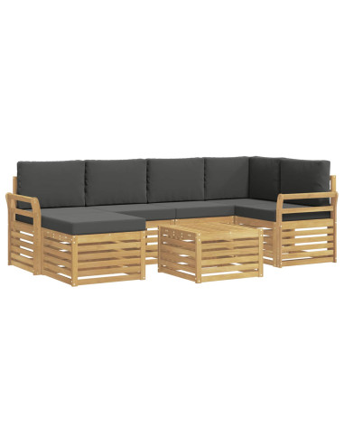 Set di divani da esterno 7 pcs Bianco e Antracite Poliestere