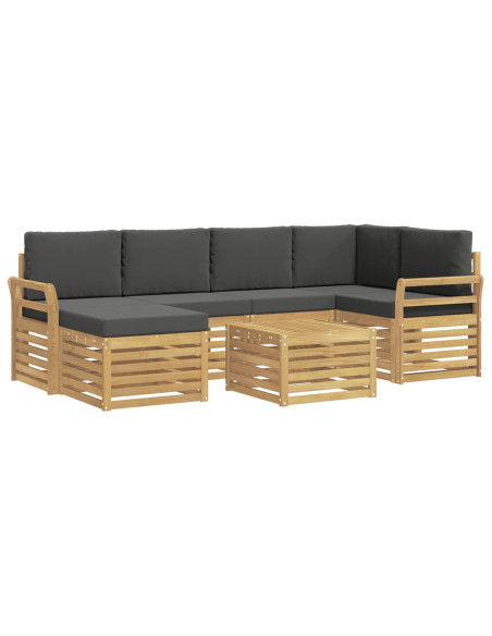 Set di divani da esterno 7 pcs Bianco e Antracite Poliestere