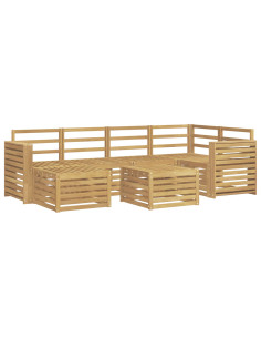 Set di divani da esterno 7 pcs Bianco Poliestere 2