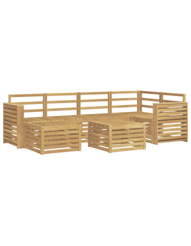 Set di divani da esterno 7 pcs Bianco Poliestere