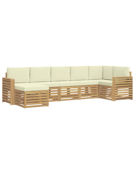 Set di divani da esterno 7 pcs Bianco e Crema