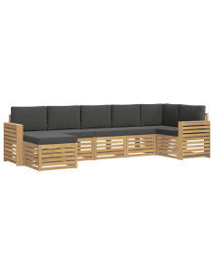 Set di divani da esterno 7 pcs Bianco e Antracite 2