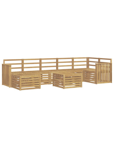 Set di divani da esterno 8 pcs Bianco 59 x 59 x 37 cm