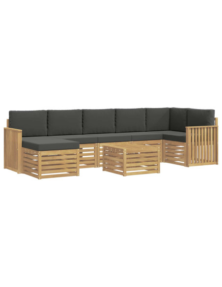 Set di divani da esterno 8 pcs Bianco e Antracite