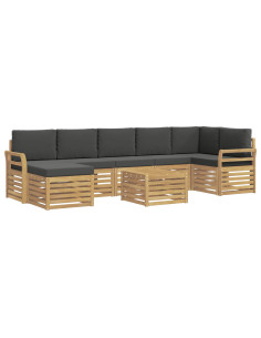 Set di divani da esterno 8 pcs Bianco e Antracite 2