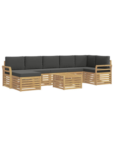 Set di divani da esterno 8 pcs Bianco e Antracite