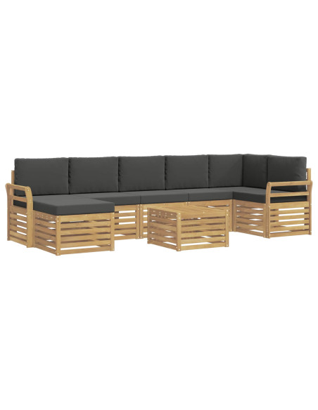 Set di divani da esterno 8 pcs Bianco e Antracite