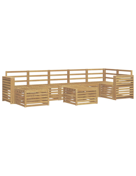Set di divani da esterno 8 pcs Bianco 59 x 59 x 37 cm