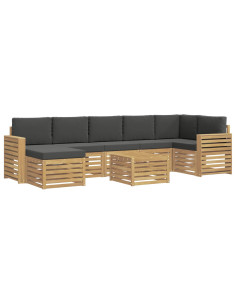 Set di divani da esterno 8 pcs Bianco e Antracite 2