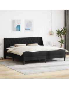 Struttura letto con materasso Nero 180 x 200 cm Velluto