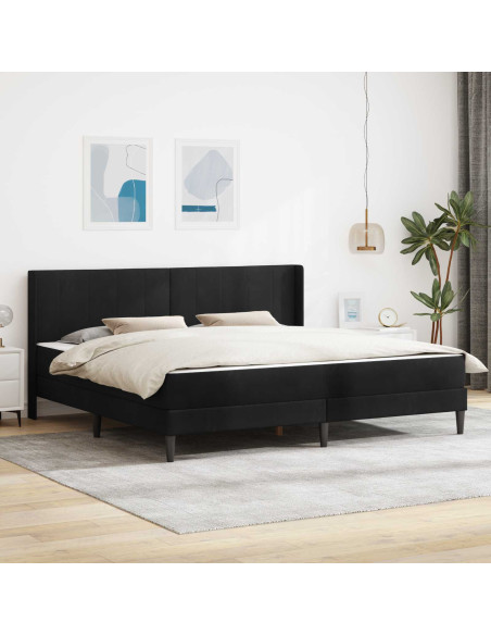 Struttura letto con materasso Nero 180 x 200 cm Velluto