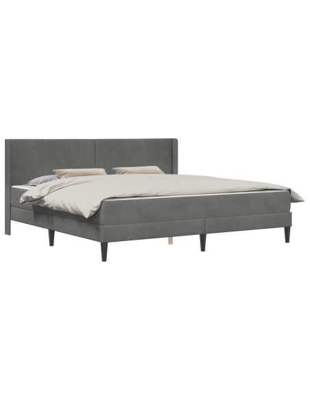 Struttura letto con materasso Grigio scuro 180 x 200 cm Velluto