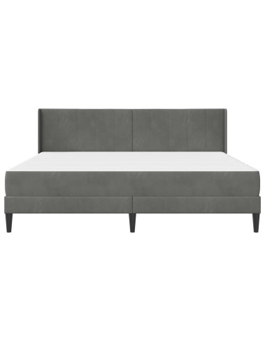 Struttura letto con materasso Grigio scuro 180 x 200 cm Velluto
