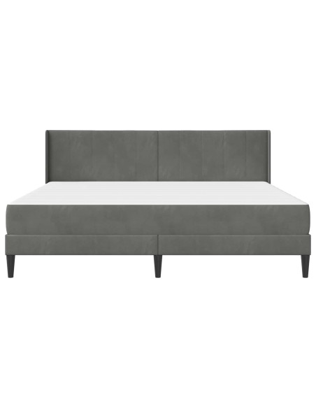 Struttura letto con materasso Grigio scuro 180 x 200 cm Velluto