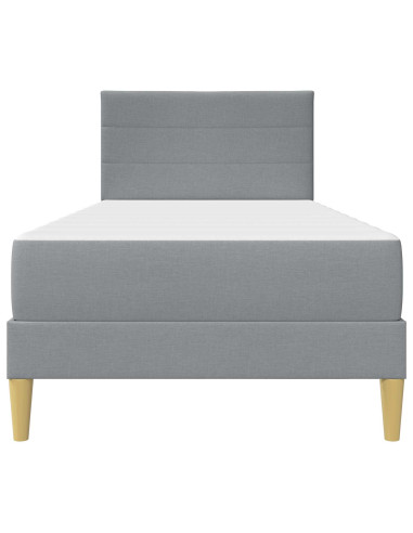 Struttura letto con materasso Grigio chiaro 90 x 190 cm Tessuto
