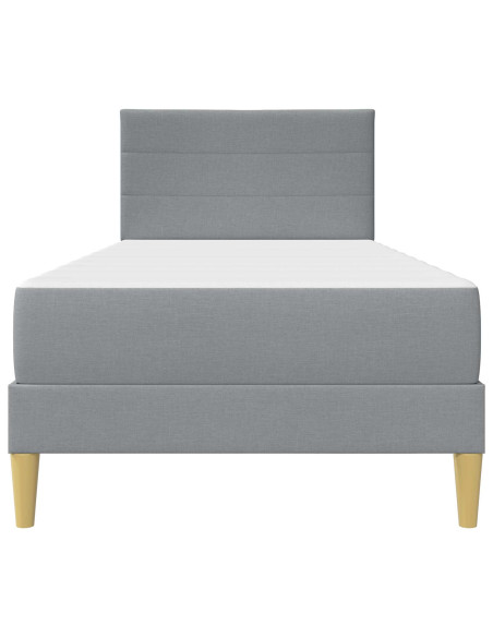 Struttura letto con materasso Grigio chiaro 90 x 190 cm Tessuto