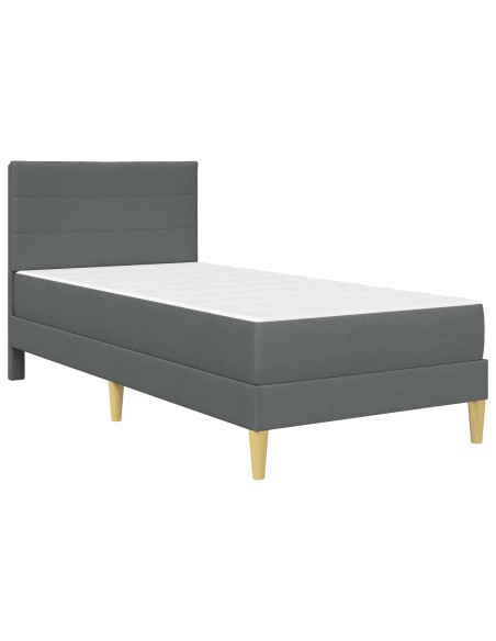 Struttura letto con materasso Grigio scuro 90 x 190 cm Tessuto