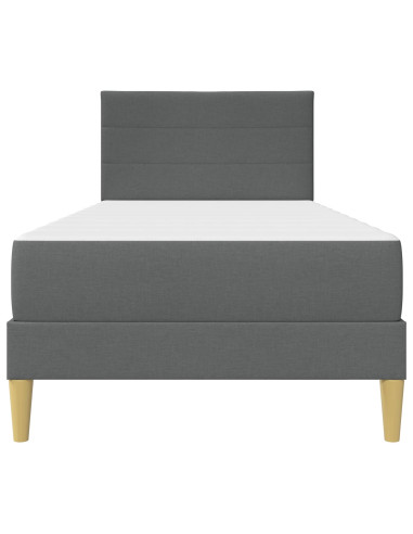 Struttura letto con materasso Grigio scuro 90 x 190 cm Tessuto