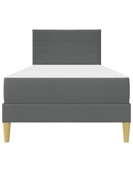 Struttura letto con materasso Grigio scuro 90 x 190 cm Tessuto