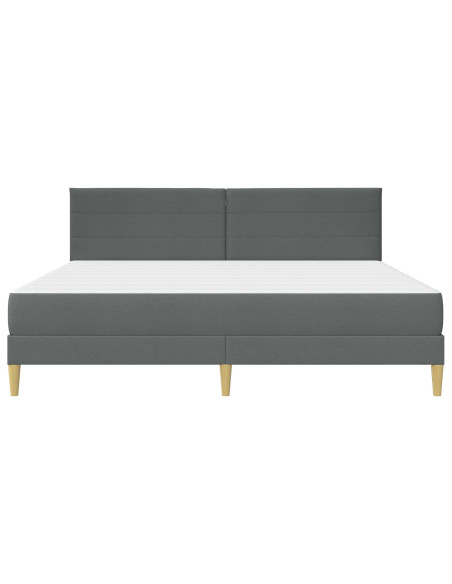 Struttura letto con materasso Grigio scuro 180 x 200 cm Tessuto