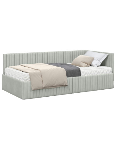 Struttura Letto Angolare con Materasso 2 pcs Grigio chiaro