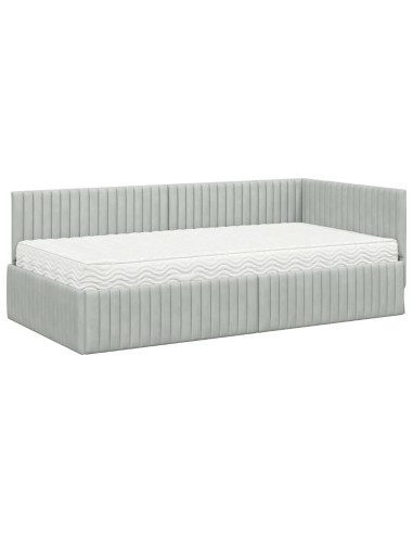Struttura Letto Angolare con Materasso 2 pcs Grigio chiaro