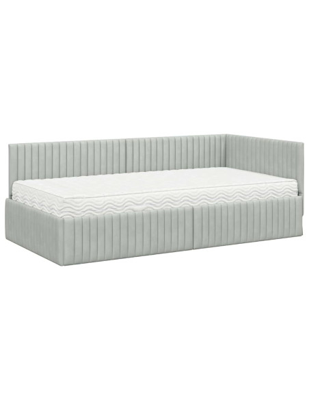 Struttura Letto Angolare con Materasso 2 pcs Grigio chiaro