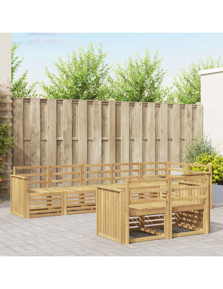 Set di divani da esterno 8 pcs Bianco 306 x 128,5 x 73 cm