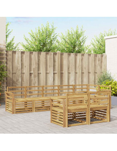 Set di divani da esterno 8 pcs Bianco 308 x 130,5 x 73 cm