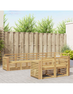 Set di divani da esterno 8 pcs Bianco 310 x 132,5 x 73 cm