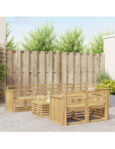Set di divani da esterno 9 pcs Bianco 59 x 59 x 37 cm