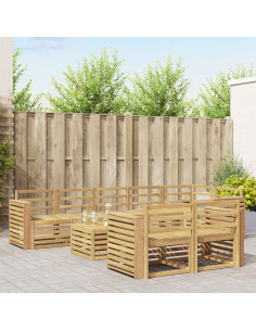 Set di divani da esterno 9 pcs Bianco 59 x 59 x 37 cm