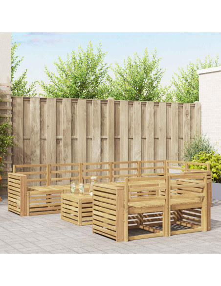 Set di divani da esterno 9 pcs Bianco 59 x 59 x 37 cm