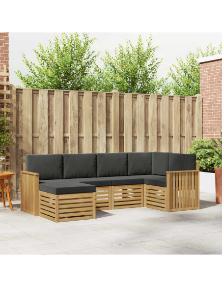 Set di divani da esterno 6 pcs Bianco e Antracite Poliestere