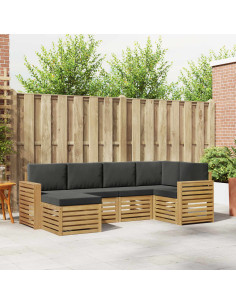 Set di divani da esterno 6 pcs Bianco e Antracite Poliestere