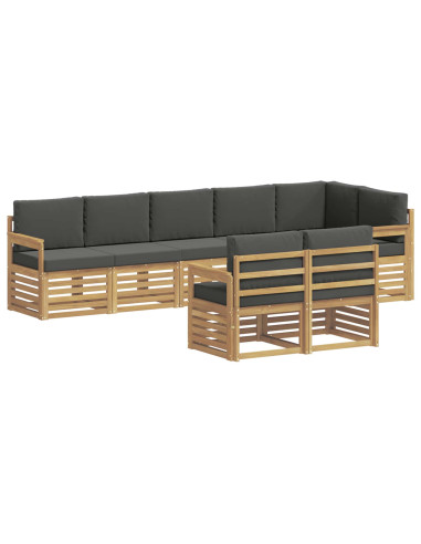 Set di divani da esterno 8 pcs Bianco e Antracite