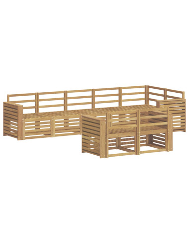 Set di divani da esterno 8 pcs Bianco 310 x 132,5 x 73 cm
