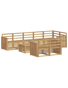 Set di divani da esterno 9 pcs Bianco 59 x 59 x 37 cm 2