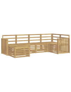 Set di divani da esterno 6 pcs Bianco Poliestere 2