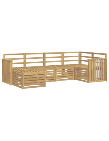 Set di divani da esterno 6 pcs Bianco Poliestere