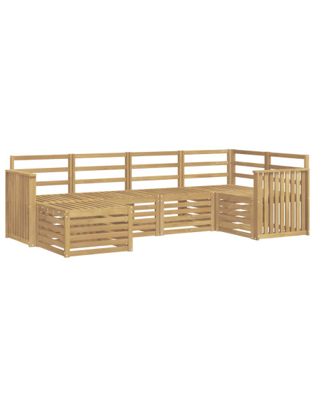 Set di divani da esterno 6 pcs Bianco Poliestere