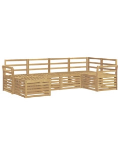Set di divani da esterno 6 pcs Bianco Poliestere 2