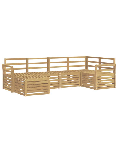 Set di divani da esterno 6 pcs Bianco Poliestere