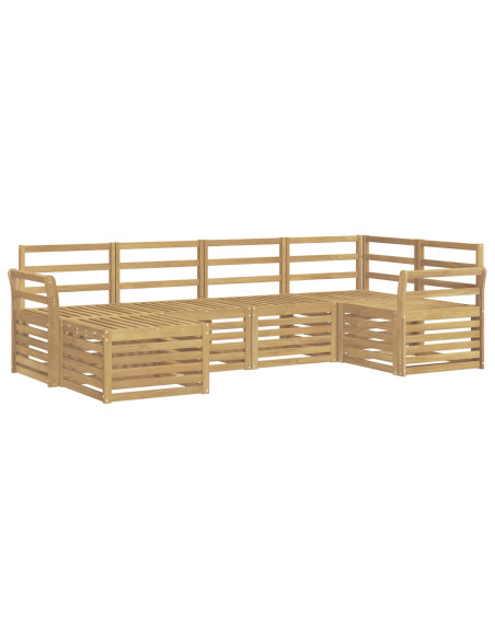 Set di divani da esterno 6 pcs Bianco Poliestere