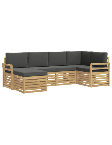 Set di divani da esterno 6 pcs Bianco e Antracite Poliestere