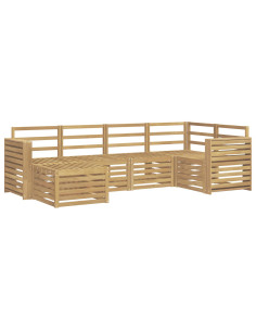 Set di divani da esterno 6 pcs Bianco Poliestere 2