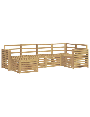 Set di divani da esterno 6 pcs Bianco Poliestere
