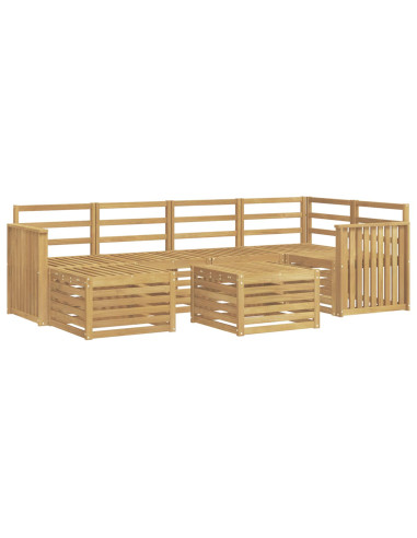 Set di divani da esterno 7 pcs Bianco Poliestere
