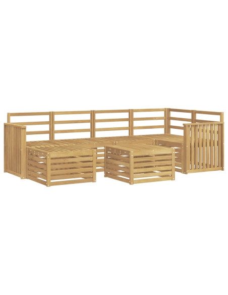 Set di divani da esterno 7 pcs Bianco Poliestere