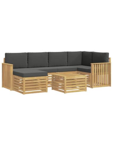 Set di divani da esterno 7 pcs Bianco e Antracite Poliestere